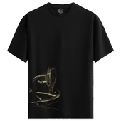 Gilded Melodies %100 Pamuklu Kadın Siyah Tişört - Premium Quality thumbnail 1