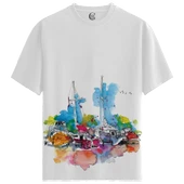 Harbor Dream - %100 Pamuklu Erkek Beyaz Tişört - Premium Quality thumbnail 1