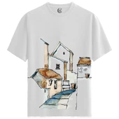 Rustic Alley - %100 Pamuklu Kadın Beyaz Tişört - Premium Quality - 1