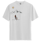 Moonlit Journey - %100 Pamuklu Kadın Beyaz Tişört - Premium Quality - 1