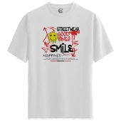 GoodVibes Smile - %100 Pamuklu Kadın Beyaz Tişört - Premium Quality - 1
