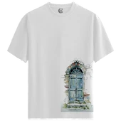 Stone Door - %100 Pamuklu Kadın Beyaz Tişört - Premium Quality thumbnail 1