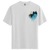 Moonlit Wilderness - %100 Pamuklu Erkek Beyaz Tişört - Premium Quality thumbnail 1