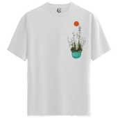 Surreal Forest - %100 Pamuklu Kadın Beyaz Tişört - Premium Quality thumbnail 1