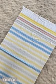Sarı Kırmızı Çizgili Plaj Havlusu %100 Pamuk 75x150 thumbnail 1