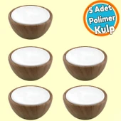 Polimer Düğme Kulp İçbükey Ceviz Beyaz Dolap Mobilya Mutfak Dolabı Çekmece Kulpu Kulbu 5 Adet thumbnail 1