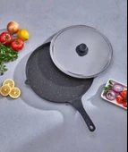 Kaliteli Granit Döküm Lapos Balık Tavası 34 cm - 1