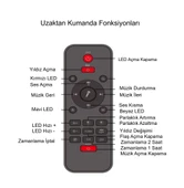 UpWay Astronot Bluetooth Hoparlör Galaksi Yıldız Projektör Kumandalı Gece Lambası - 6