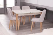 Milano Traverten Boyalı Mdf Mutfak Masa Takımı 80x130 - 1