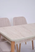 Milano Traverten Boyalı Mdf Mutfak Masa Takımı 80x130 - 7