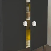 Polimer Düğme Kulp DışBükey Mat Aytaşı Dolap Mobilya Mutfak Dolabı Çekmece Kulpu Kulbu 5 Adet thumbnail 5