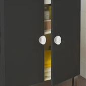 Polimer Düğme Kulp İçbükey Mat Aytaşı Dolap Mobilya Mutfak Dolabı Çekmece Kulpu Kulbu 5 Adet thumbnail 5