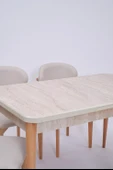 Norte Traverten Boyalı Mdf Mutfak Masa Takımı 80x130 - 8