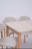 Norte Traverten Boyalı Mdf Mutfak Masa Takımı 80x130 - 7