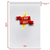 4x20+5 cm.(4x25) 1.000 Adet Şeffaf Bantlı Yapışkanlı OPP Poşet - 3