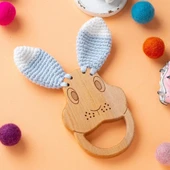 Hobi Baby Araba Figürlü Organik Ahşap Diş Kaşıyıcı - 3