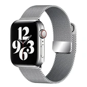 Apple Watch 42/44/45/49Mm  Mıknatıslı Hasır Demir Kordon Milanese - 1