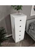 CABİNSE Cabinse %100 MDF Soft Beyaz 5 Çekmeceli Şifonyer - 4