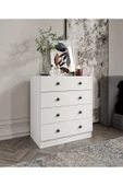 CABİNSE Cabinse %100 MDF Soft Beyaz 4 Çekmeceli ŞİFONYER - 1