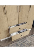 CABİNSE Cabinse %100 MDF 4 Kapaklı 2 Çekmeceli 12 Raflı Elbise Dolabı MEŞE-SOFT BEYAZ - 5