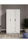 CABİNSE %100 MDF  ELBİSE DOLABI 3 Kapaklı 2 Çekmeceli 7 Raflı GARDIROP -SOFT BEYAZ CABİNSE KURULUM ANİMASYON - 2