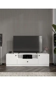 CABİNSE %100 MDF 180 cm Genişliğinde Modern TV Ünitesi 2 Kapaklı 1 Çekmeceli SOFT BEYAZ - MEŞE CABİNSE - 2