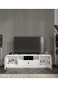 CABİNSE %100 MDF 180 cm Genişliğinde Modern TV Ünitesi 2 Kapaklı 1 Çekmeceli SOFT BEYAZ - MEŞE CABİNSE - 3