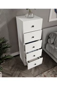 CABİNSE Cabinse %100 MDF Soft Beyaz 5 Çekmeceli Şifonyer - 3