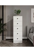 CABİNSE Cabinse %100 MDF Soft Beyaz 5 Çekmeceli Şifonyer - 1