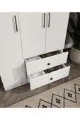 CABİNSE %100 MDF  ELBİSE DOLABI 3 Kapaklı 2 Çekmeceli 7 Raflı GARDIROP -SOFT BEYAZ CABİNSE KURULUM ANİMASYON - 5