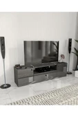 CABİNSE %100 AKRİLİK MDF 2 Kapaklı 1 Çekmeceli 180cm Genişliğinde Modern TV Ünitesi Beyaz - Antrasit CABİNSE - 1