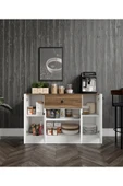 CABİNSE Cabinse 4 Kapaklı 1 Çekmeceli Çok Amaçlı Mutfak Dolabı - Kahve Köşesi %100 MDF - 4