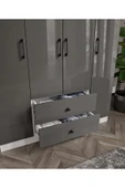 CABİNSE Cabinse %100 MDF 4 Kapaklı 2 Çekmeceli 12 Raflı Gardırop –Çizilmeye Dayanıklı AKRİLİK Kapak ANTRASİT - 5
