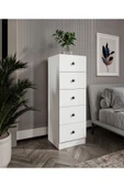 CABİNSE Cabinse %100 MDF Soft Beyaz 5 Çekmeceli Şifonyer - 2