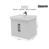 D20 Kapaklı Lavabo Dolabı Beyaz - 1