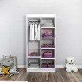 Arnetti Akser 2 Kapaklı 7 Raflı Genç Odası Gardırop Beyaz - Akser - 2