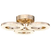 Apliqa Oylum 3'lü Gold 24 Watt Kristalli Koridor Salon Led Plafonyer Avize thumbnail 2