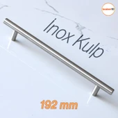 Pürüzsüz İnox Metal Kulp (192 mm - 19.2 cm) Mobilya Mutfak Çekmece Dolap Dolabı Kulbu Kulpu Kulpları - 1