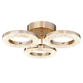Apliqa Oylum 3'lü Gold 24 Watt Kristalli Koridor Salon Led Plafonyer Avize thumbnail 3