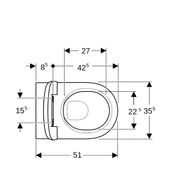 Geberit Smyle Round Rimfree Asma Klozet (Yavaş Kapanır Kapak Dahil)503.084.00.1 - 3