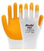 Beybi PN7 Polyester Örme Sarı Nitril Eldiven No:10 - 288 Çift - 1