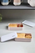 Karaca Alesta 2 Katlı Bölmeli Kapaklı Lunch Box / Yemek Taşıma / Saklama Kutusu Pudra - 3