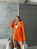 ELLO ETİKETLİ ÇENGELLİ İĞNE DETAYLI CEKET - Orange - 2