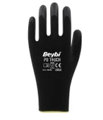 Beybi PN Zebra Kırmızı Siyah Polyester Örme Nitril Eldiven No: 10- 288 Çift - 1