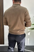 Erkek Düğmeli Polo Yaka Kazak Kahverengi Edw231 - 3