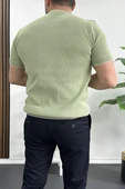 Erkek Bisiklet Yaka Triko Tişört Yeşil Edw233 - 4