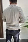 Erkek Düğmeli Polo Yaka Kazak Gri Edw231 - 4