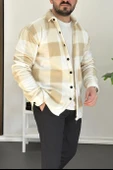 Erkek Slim Fit Polar Gömlek Krem Edw227 - 2