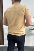 Erkek Açık Yaka Bloklu Tişört Sarı Edw237 - 3