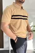 Erkek Açık Yaka Çizgli Tişört Sarı Edw236 thumbnail 3